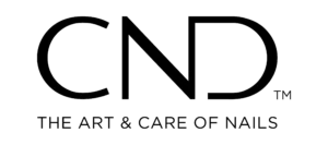 Black text logo reads "CND" with "THE ART & CARE OF NAILS" written below on a white background. Salon Noir in Cedarburg, WI -